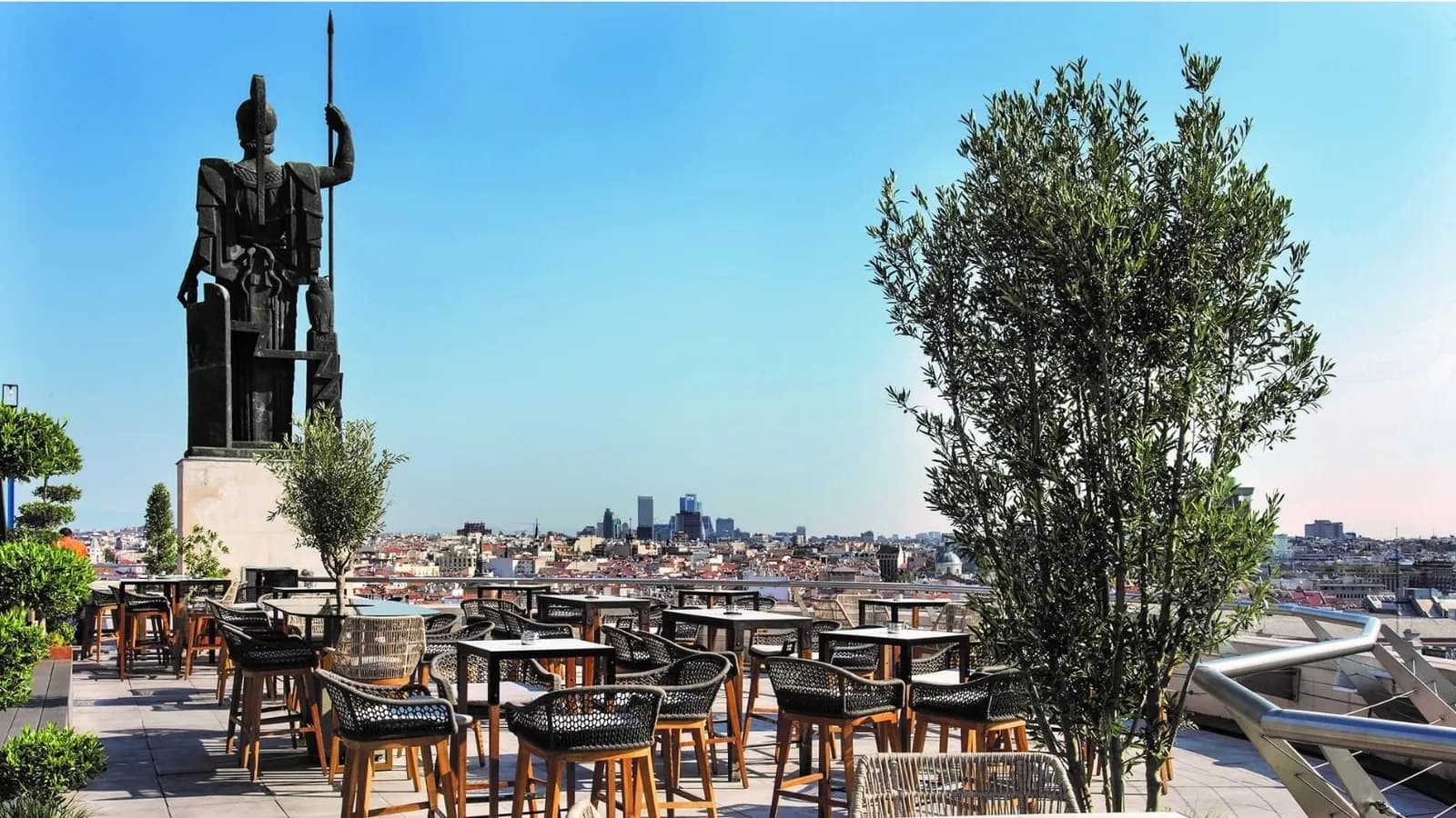 Azotea terrace at Círculo de Bellas Artes with rooftop views over Madrid