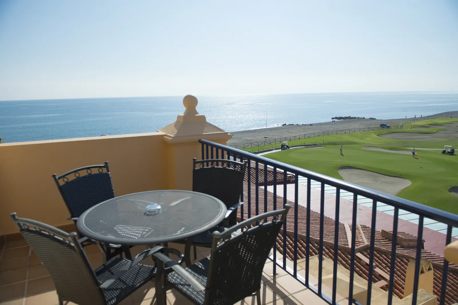 Room terrace overlooking the Mediterranean and the golf course, Hotel Guadalmina, Marbella