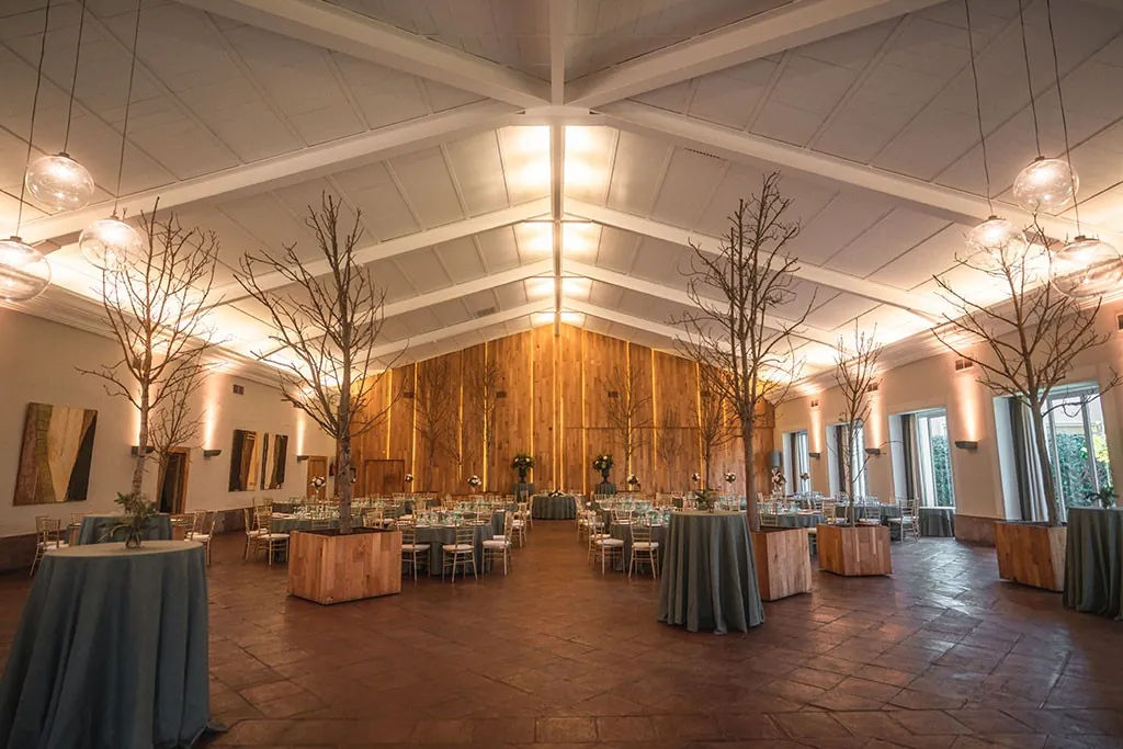 Wooden salon with generous volumes