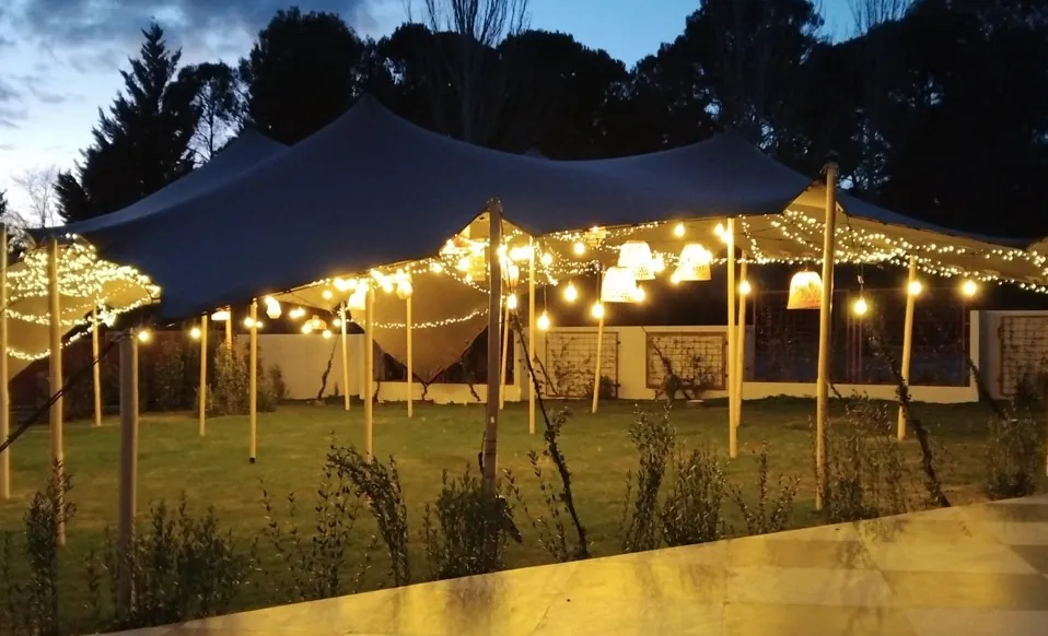Illuminated reception marquee at Initium